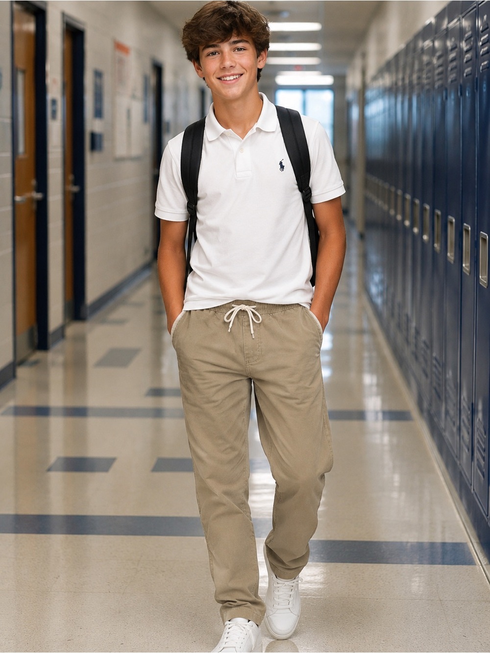 wonder nation Khaki Drawstring Casual Pants